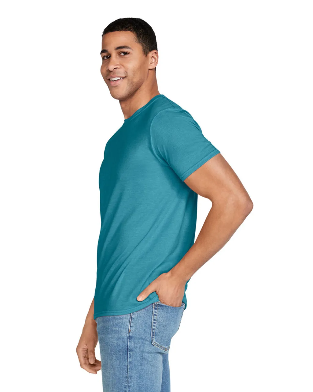 Gildan 64000 Softstyle - Heather Galapagos Blue - Image 3