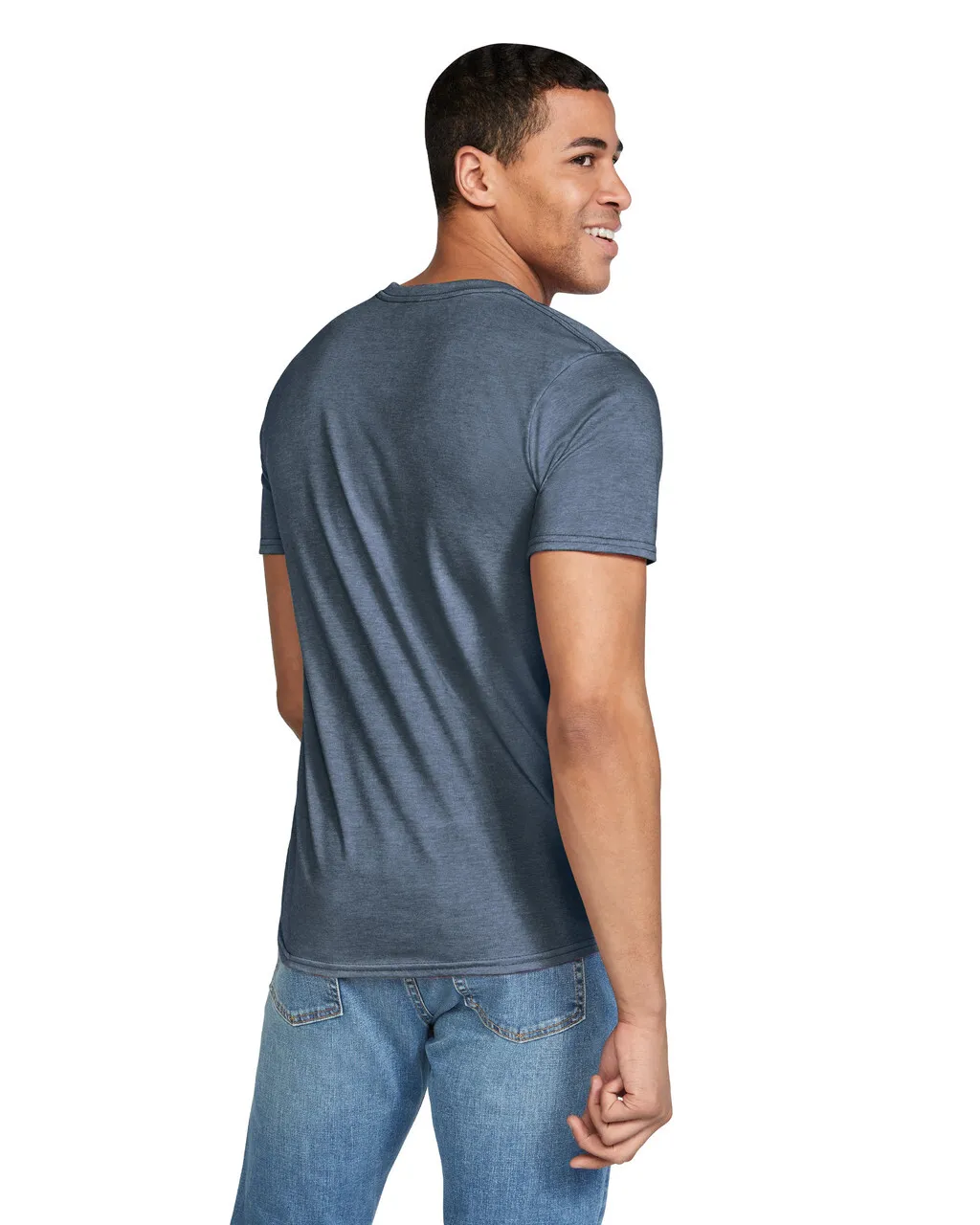 Gildan 64000 Softstyle - Heather Indigo - Image 2