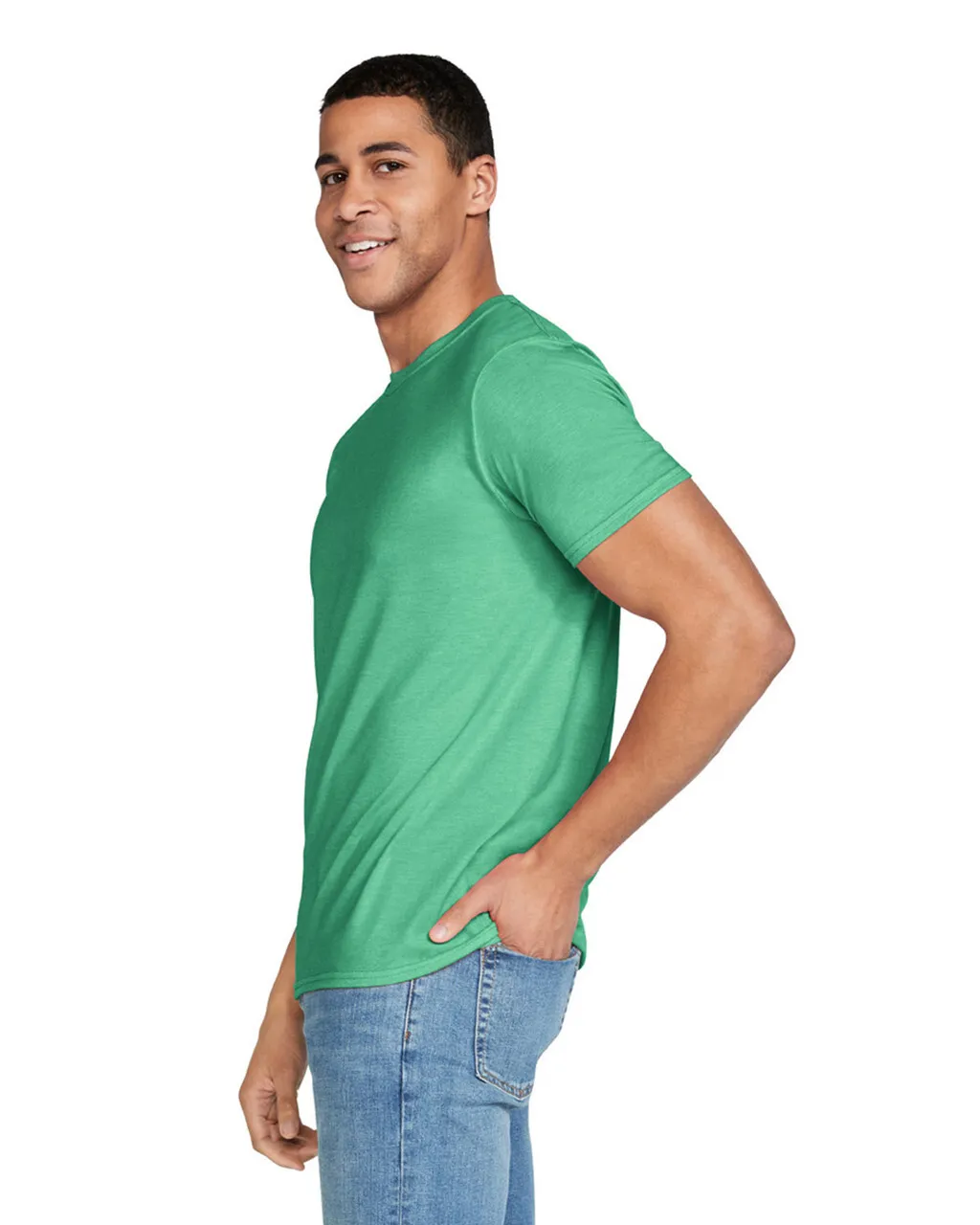 Gildan 64000 Softstyle - Heather Irish Green - Image 3