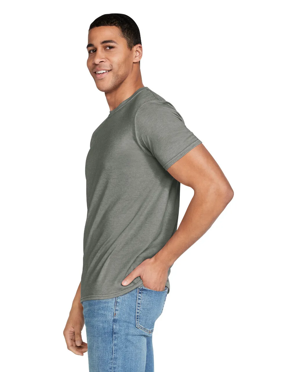 Gildan 64000 Softstyle - Heather Military Green - Image 3