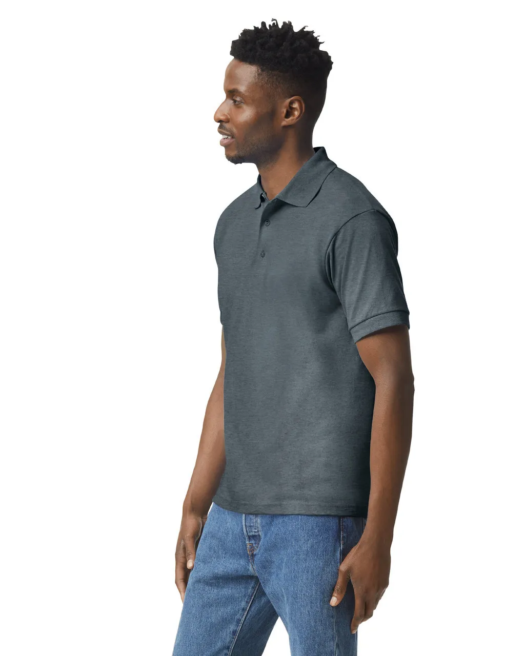Gildan 8800 Polo - Dark Heather - Image 3