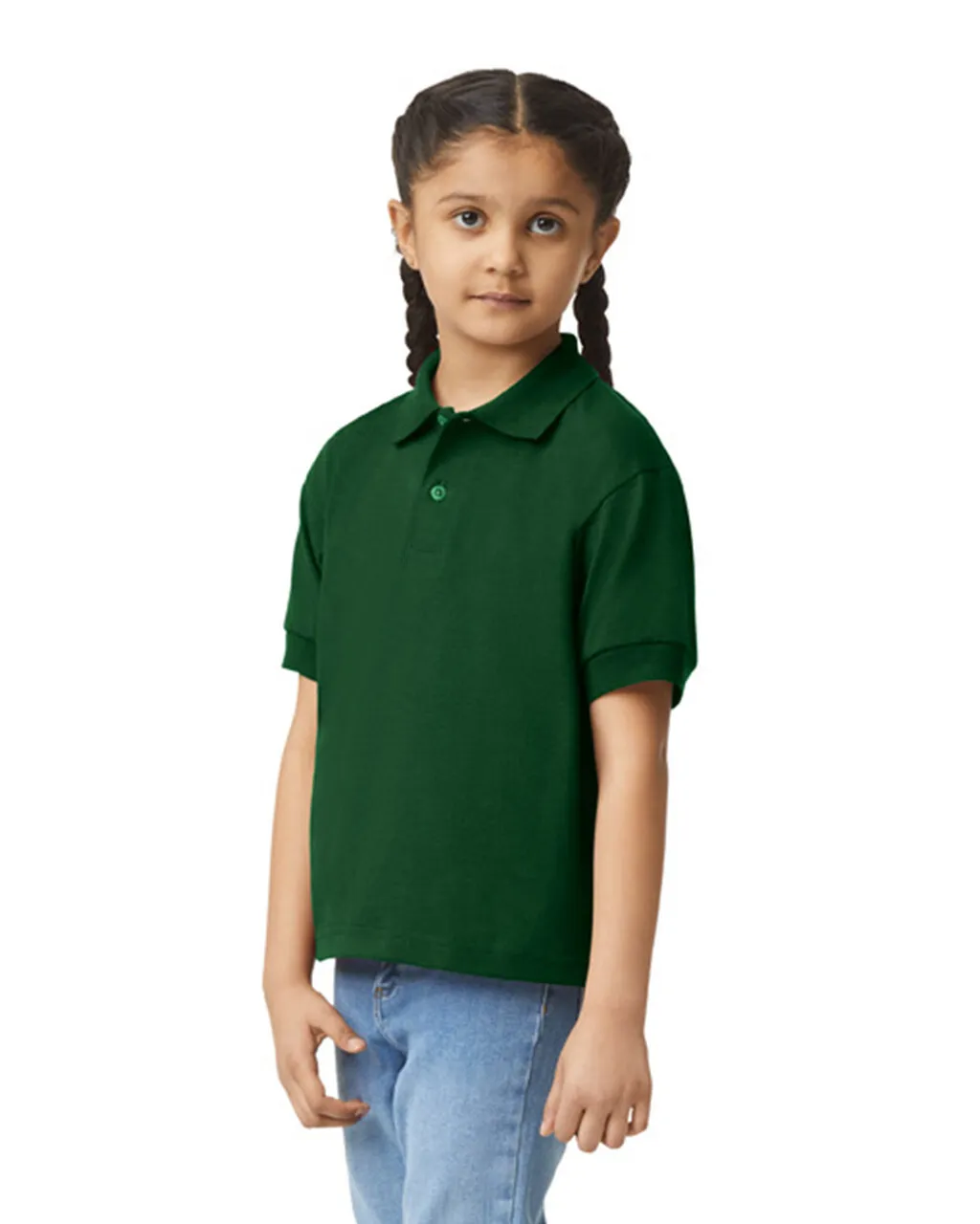 Gildan 8800B Youth Polo - Forest Green - Image 3