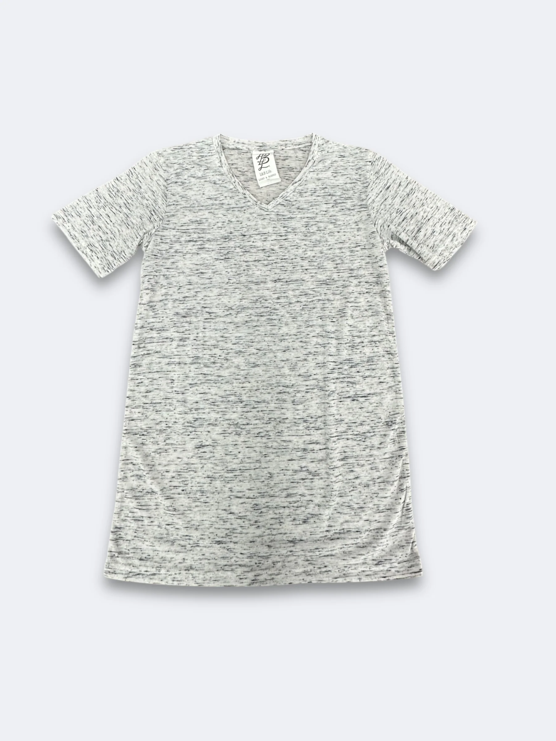 LBL Marble Shirt V- Neck - HTR White