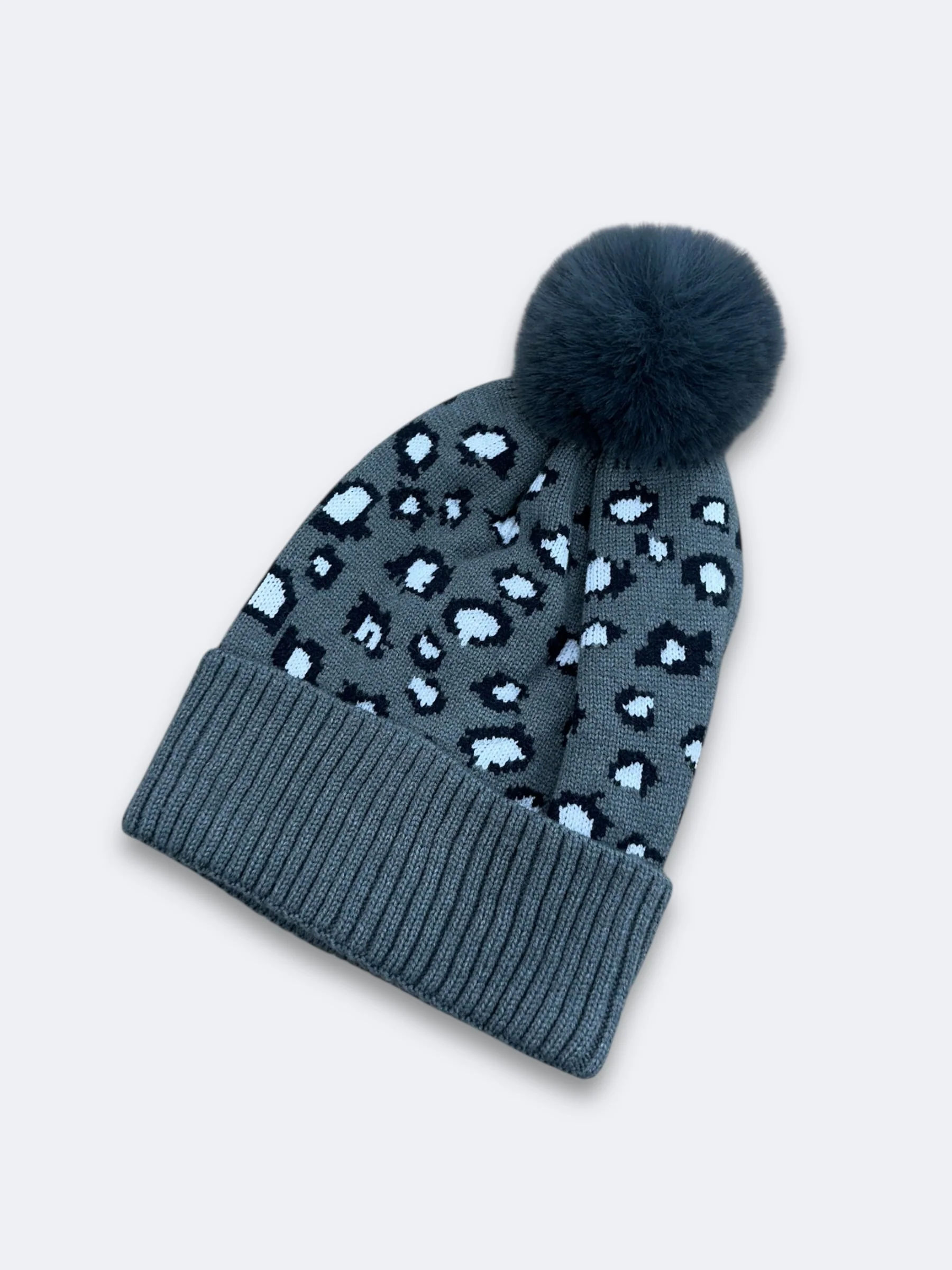 Leopard Beanies - Dark Grey