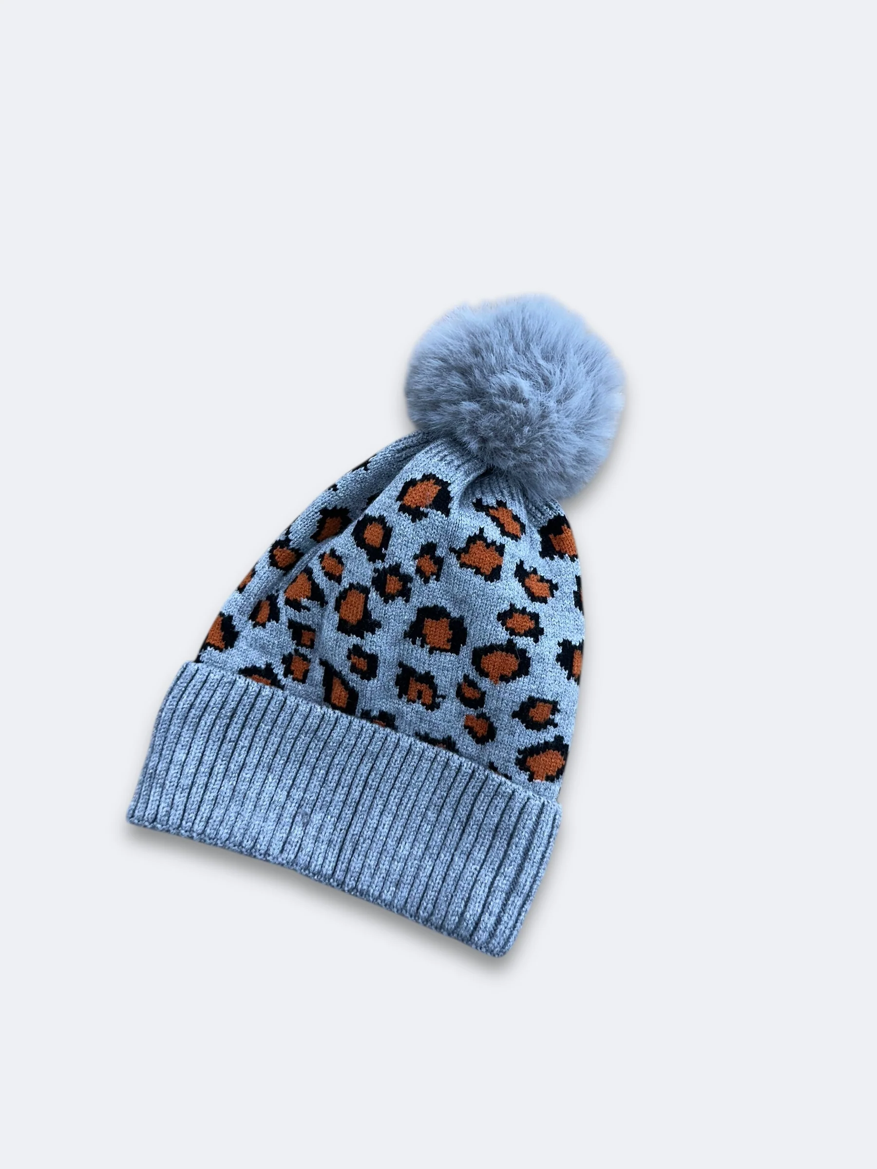 Leopard Beanies - Light Grey