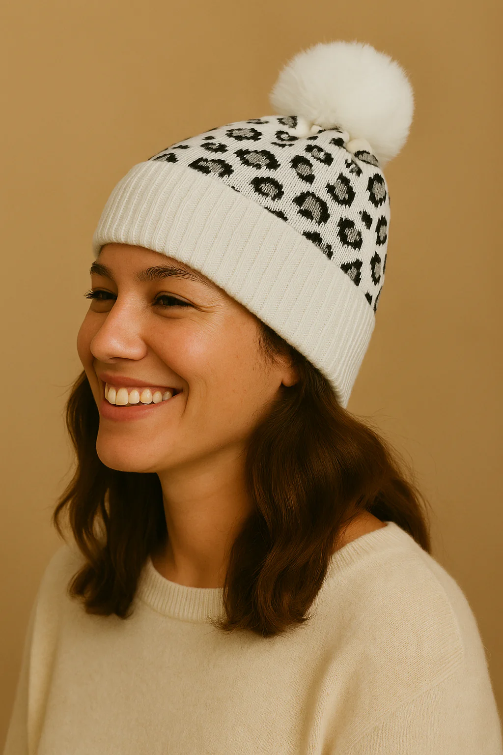 Leopard Beanies - White