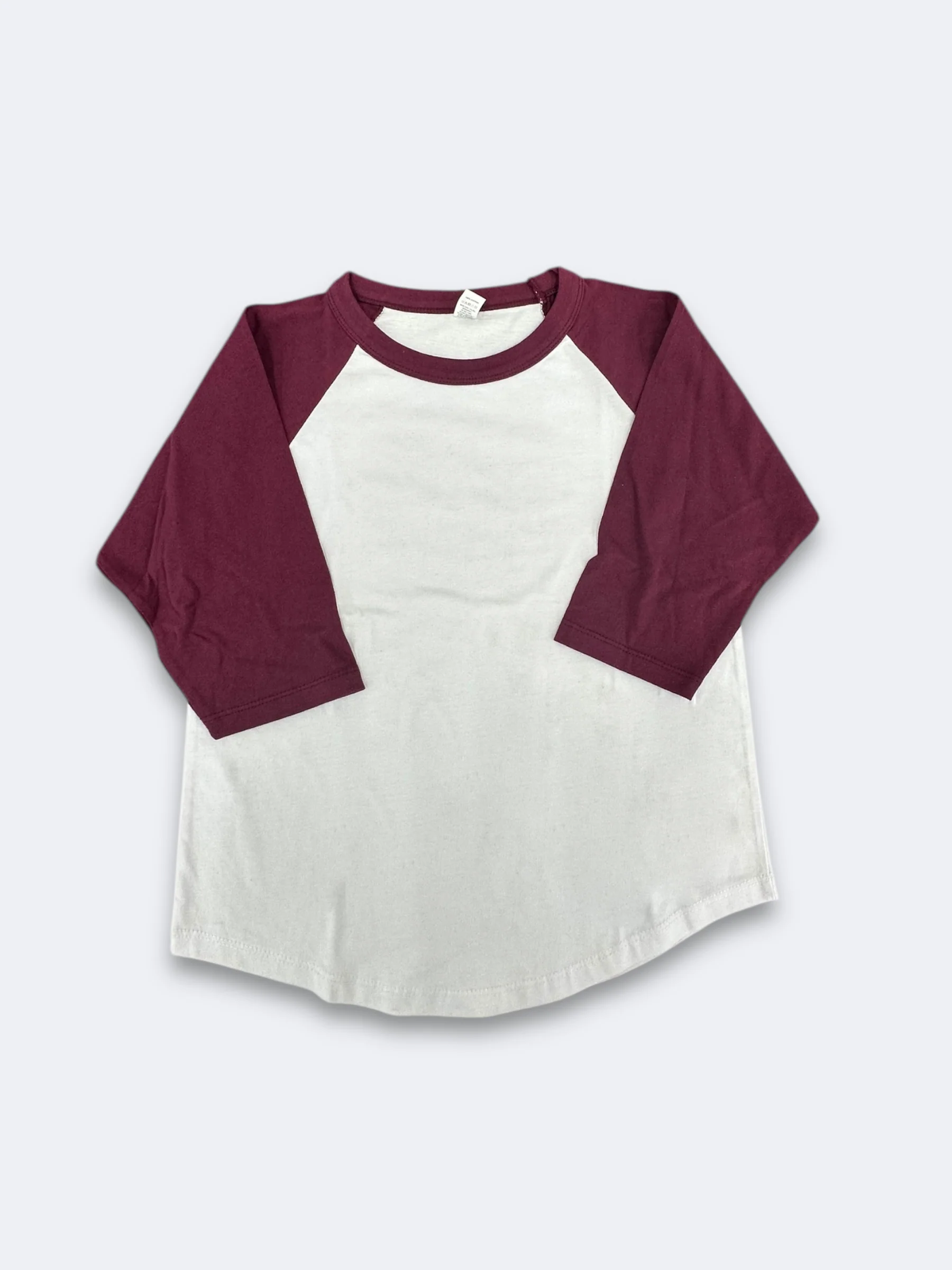 Lucky Raglan Baseball Youth - White/Maroon