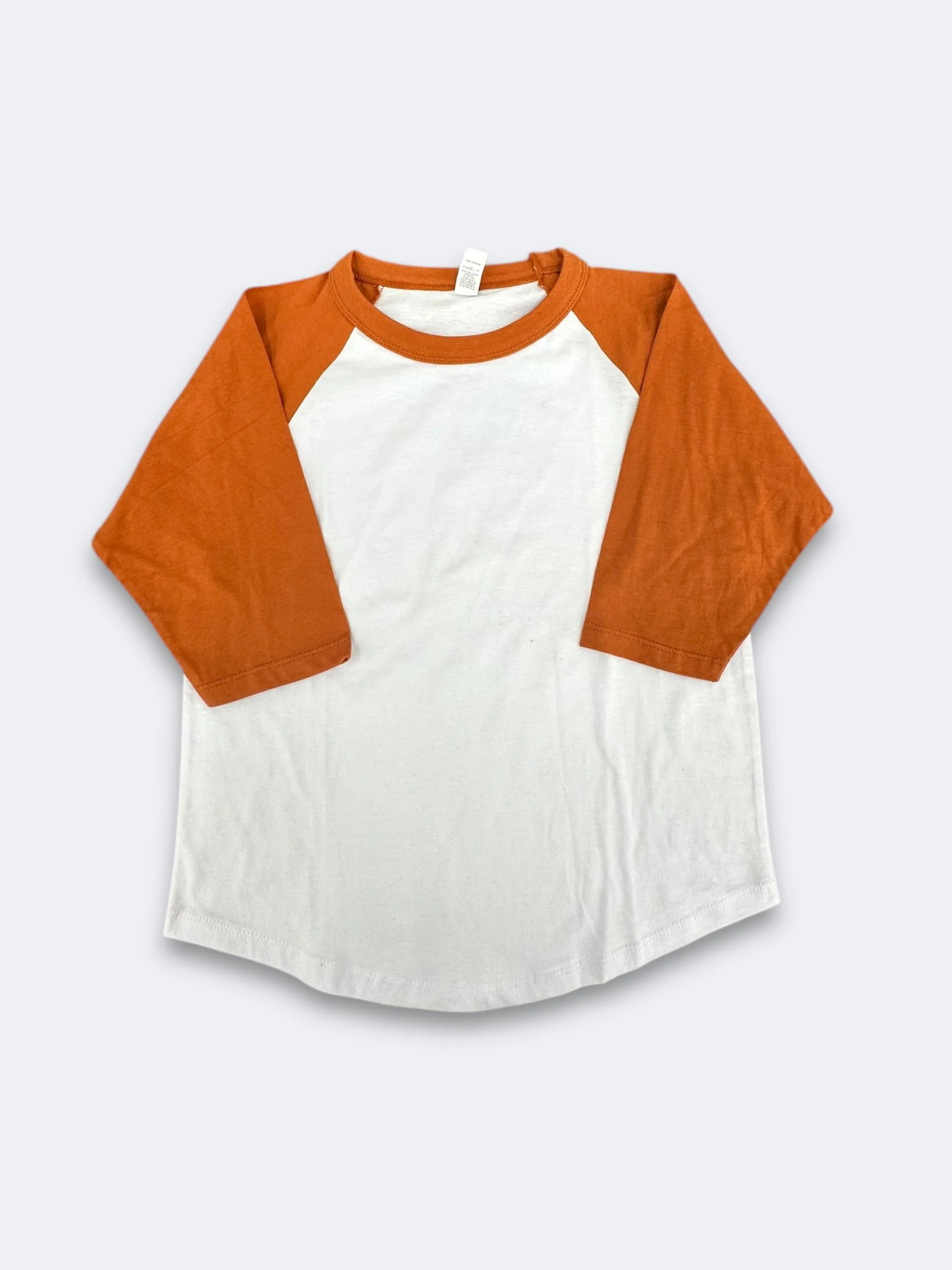 Lucky Raglan Baseball Youth - White/Texas Orange