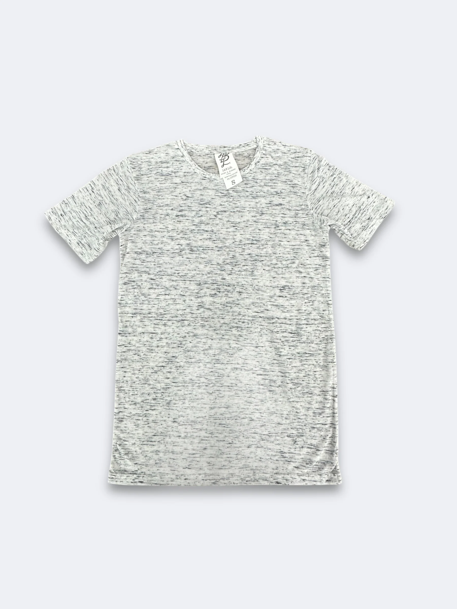 LBL Marble Shirt Round Neck - HTR White