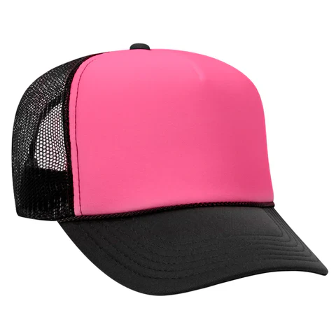 Trucker Hats - Black/ Hot Pink